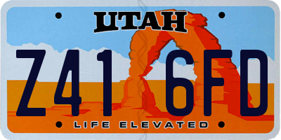 UT license plate Z416FD
