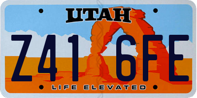 UT license plate Z416FE