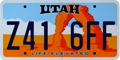 UT license plate Z416FF