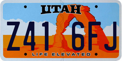 UT license plate Z416FJ
