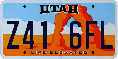 UT license plate Z416FL