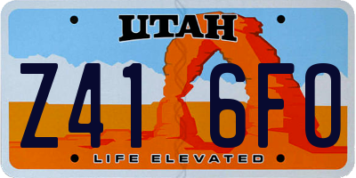 UT license plate Z416FO
