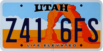 UT license plate Z416FS