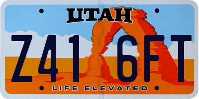 UT license plate Z416FT