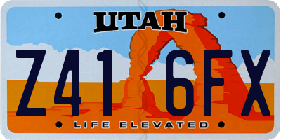 UT license plate Z416FX