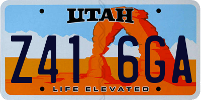 UT license plate Z416GA