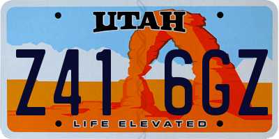 UT license plate Z416GZ