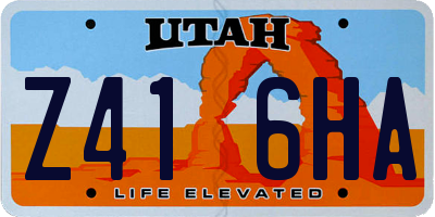 UT license plate Z416HA