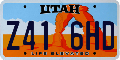 UT license plate Z416HD
