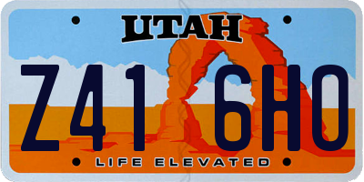 UT license plate Z416HO