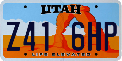 UT license plate Z416HP