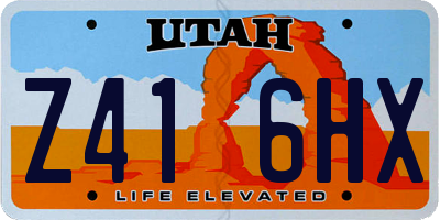 UT license plate Z416HX