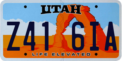 UT license plate Z416IA