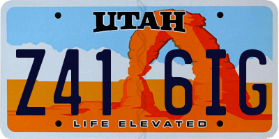 UT license plate Z416IG
