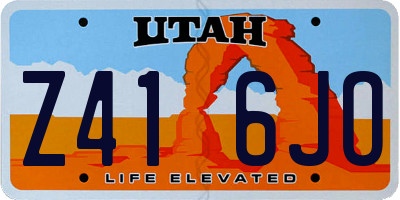 UT license plate Z416JO