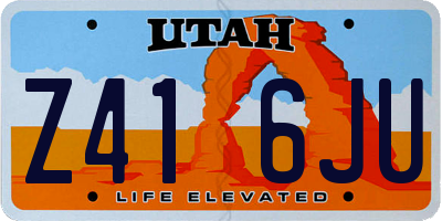 UT license plate Z416JU