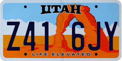 UT license plate Z416JY