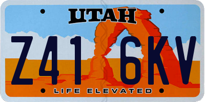 UT license plate Z416KV