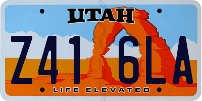 UT license plate Z416LA
