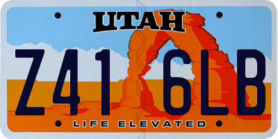 UT license plate Z416LB