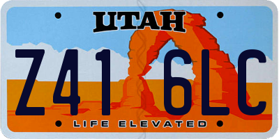 UT license plate Z416LC