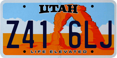 UT license plate Z416LJ