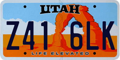 UT license plate Z416LK
