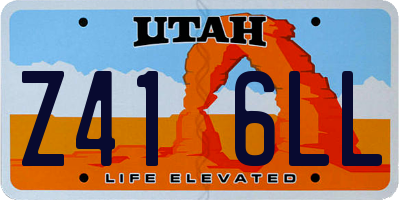 UT license plate Z416LL