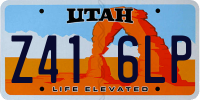 UT license plate Z416LP
