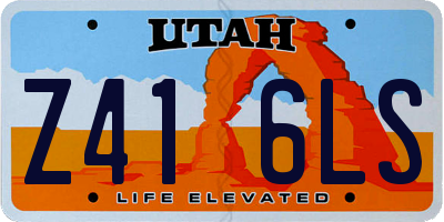 UT license plate Z416LS