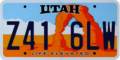 UT license plate Z416LW