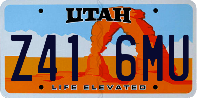 UT license plate Z416MU