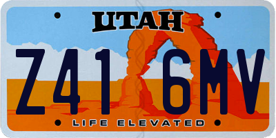 UT license plate Z416MV