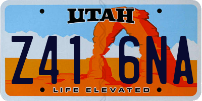 UT license plate Z416NA