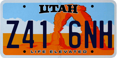 UT license plate Z416NH