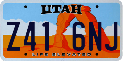 UT license plate Z416NJ