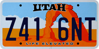 UT license plate Z416NT