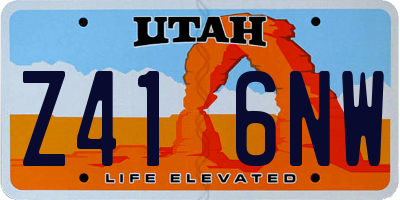 UT license plate Z416NW