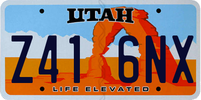 UT license plate Z416NX