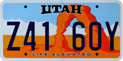 UT license plate Z416OY
