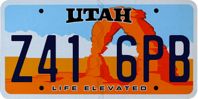 UT license plate Z416PB
