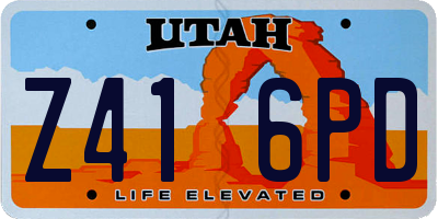 UT license plate Z416PD