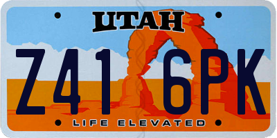 UT license plate Z416PK
