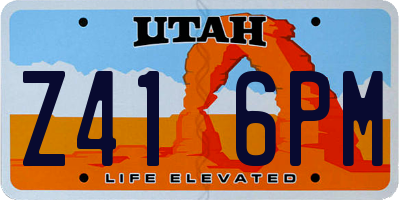 UT license plate Z416PM