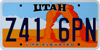 UT license plate Z416PN