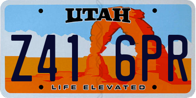 UT license plate Z416PR