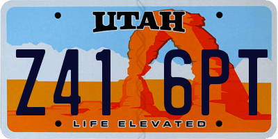 UT license plate Z416PT