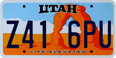 UT license plate Z416PU