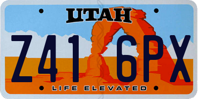 UT license plate Z416PX