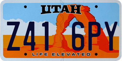 UT license plate Z416PY
